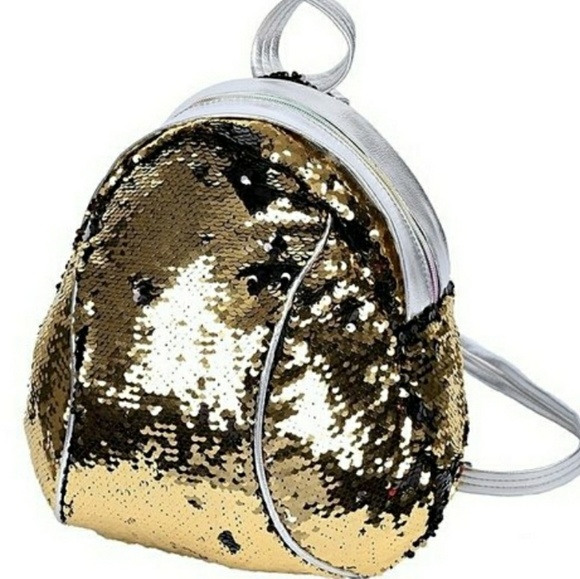 Handbags - Adorable mini, flip sequin backpack! NWT